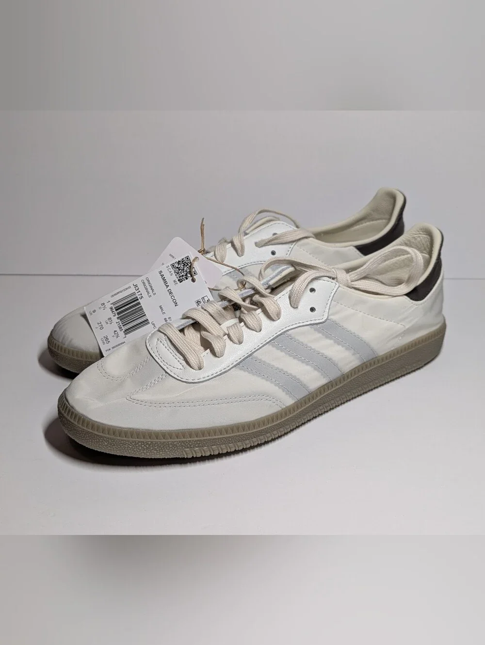 Adidas Samba Decon Shoes White Sneakers JI3175 Mens Size 9 NEW
